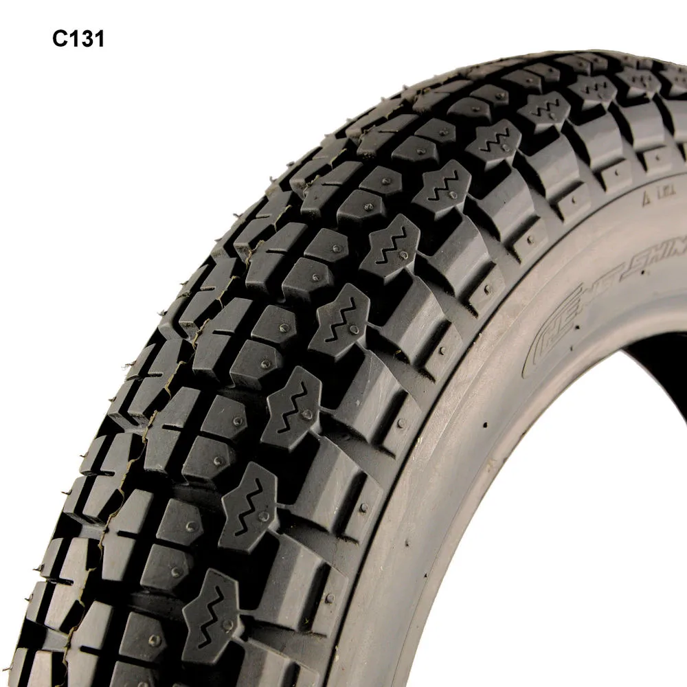 3.00-10 Black Tyre with a C131 Tread Pattern
